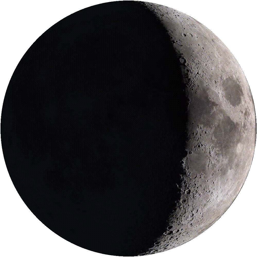 Waxing Crescent, Moon at 5 days in cycle