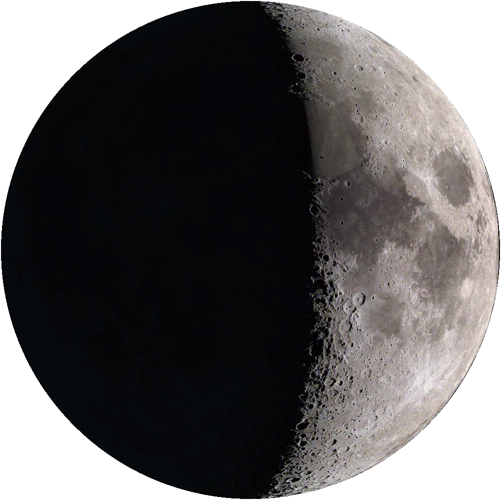 Waxing Crescent, Moon at 6 days in cycle