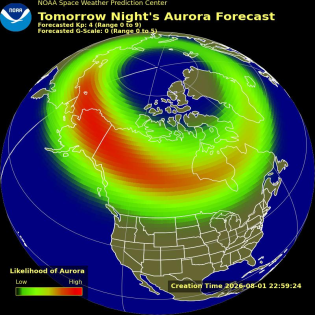 Auroral Viewline Forecast - Tomorrow
